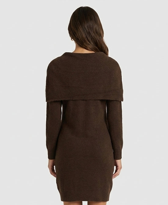 
Knit Sweater Dress in CHOCOLATE view 2