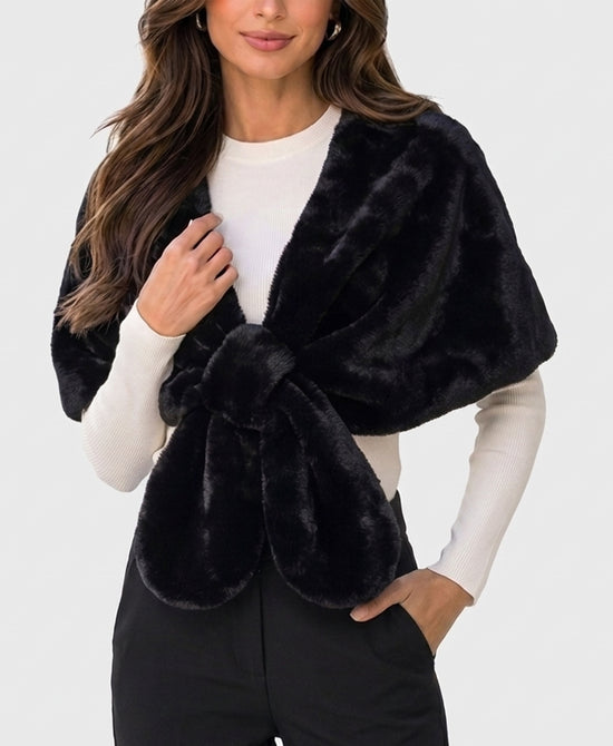 
Faux Fur Stole in BLACK view 1