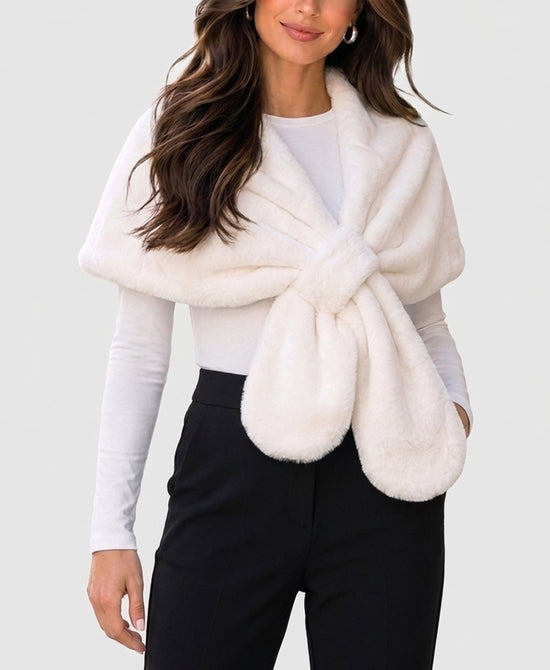 
Faux Fur Stole in WHITE view 1