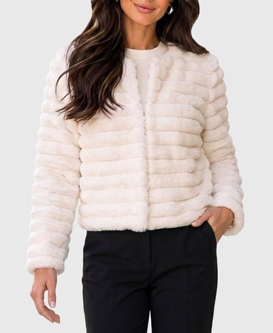 
Faux Fur Jacket in WHITE view 1