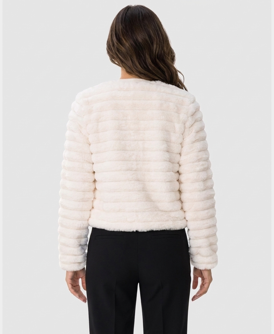 
Faux Fur Jacket in WHITE view 2