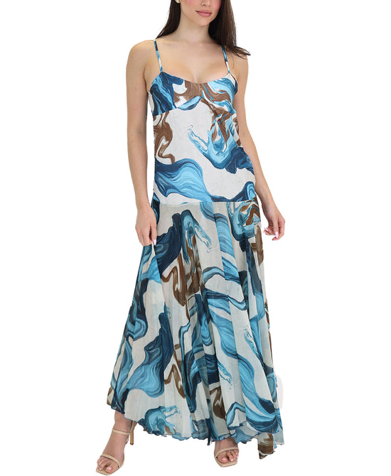 Marble Print Pleated Dress view 