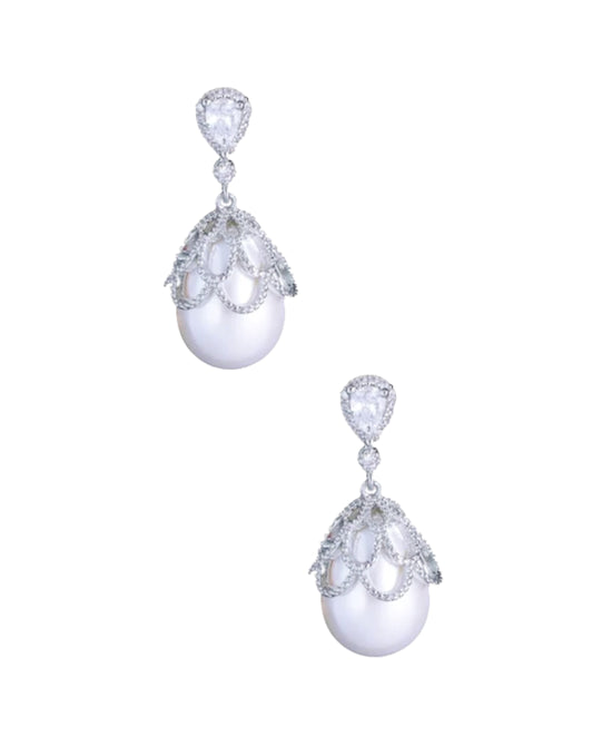 Faux Pearl Drop Earrings view 