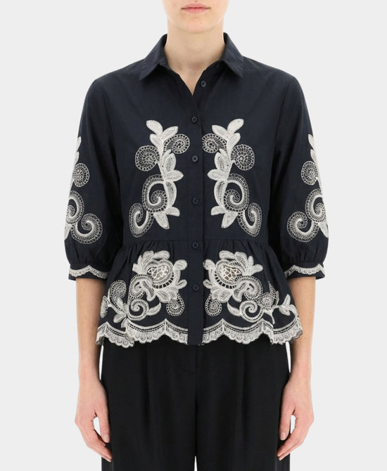 Peplum Blouse w/ Lace Detail view 