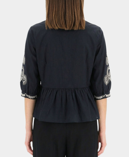 Peplum Blouse w/ Lace Detail view 