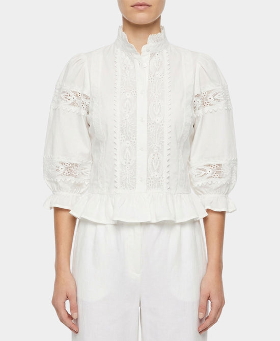Peplum Blouse w/ Eyelet Detail view 