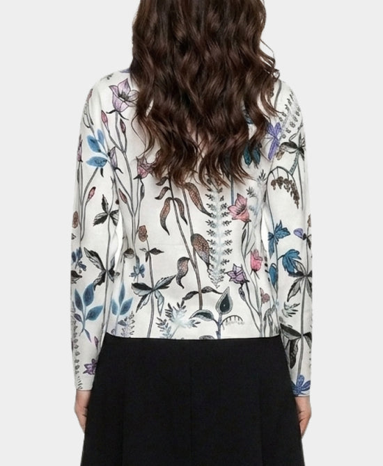 
Floral Print Sweater in WHITE MULTI view 2