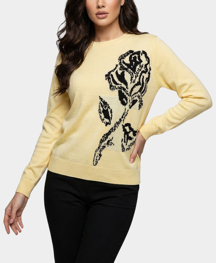 Sweater w/ Floral Print – FOX'S - Online