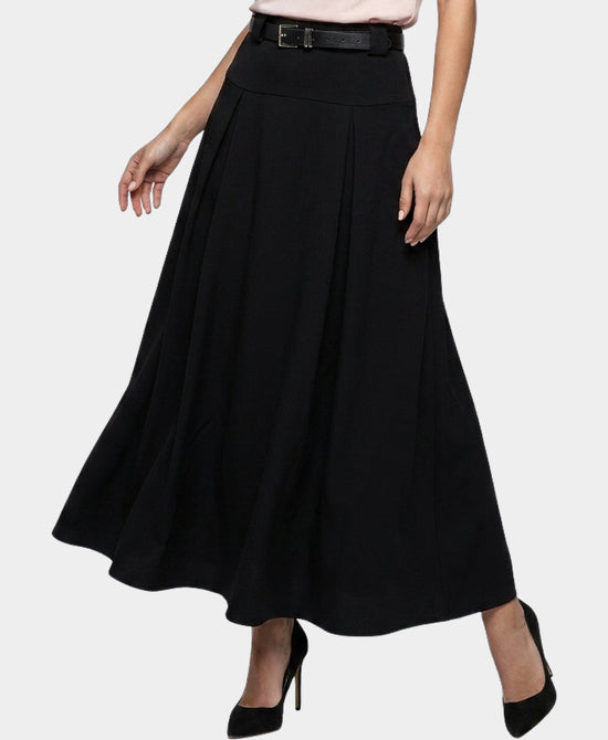 
Box Pleat Maxi Skirt in BLACK view 1
