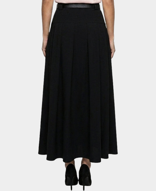 
Box Pleat Maxi Skirt in BLACK view 2