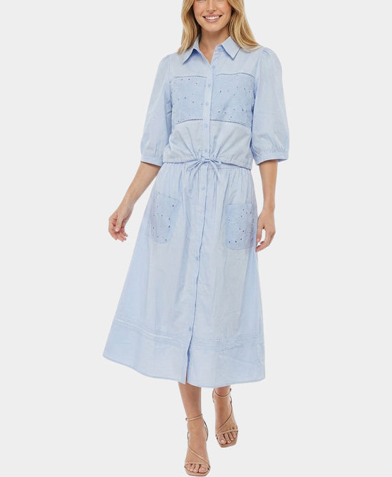 
Eyelet Trim Top & Skirt Set- 2 Pc Set in BLUE view 1