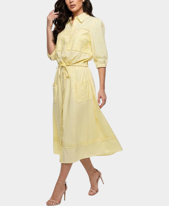 
Eyelet Trim Top & Skirt Set- 2 Pc Set in YELLOW view 1