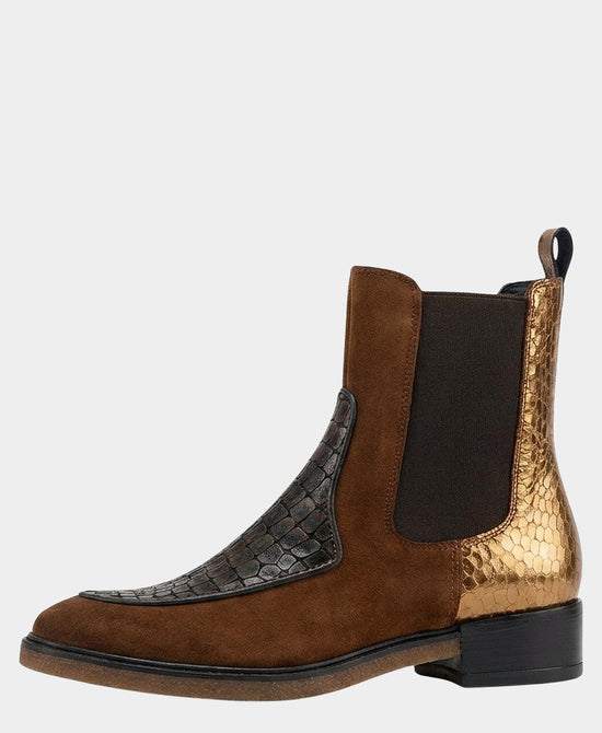 
Leather Mixed Media Chelsea Bootie in BROWN MULTI view 2