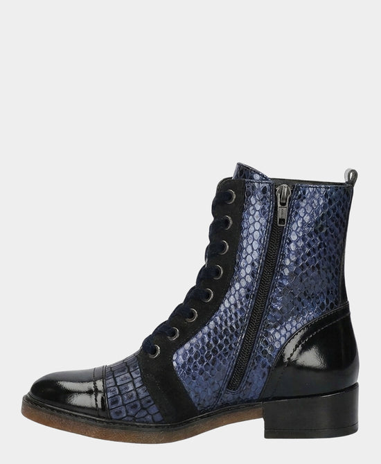 
Metallic Leather Mixed Media Bootie in BLUE view 2
