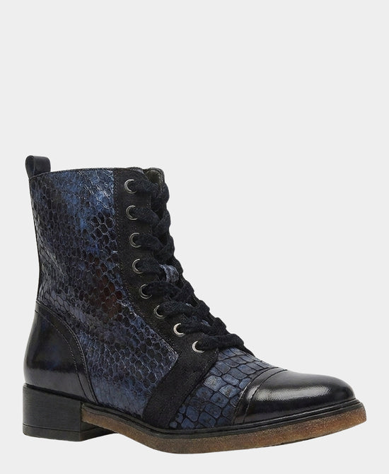 
Metallic Leather Mixed Media Bootie in BLUE view 1