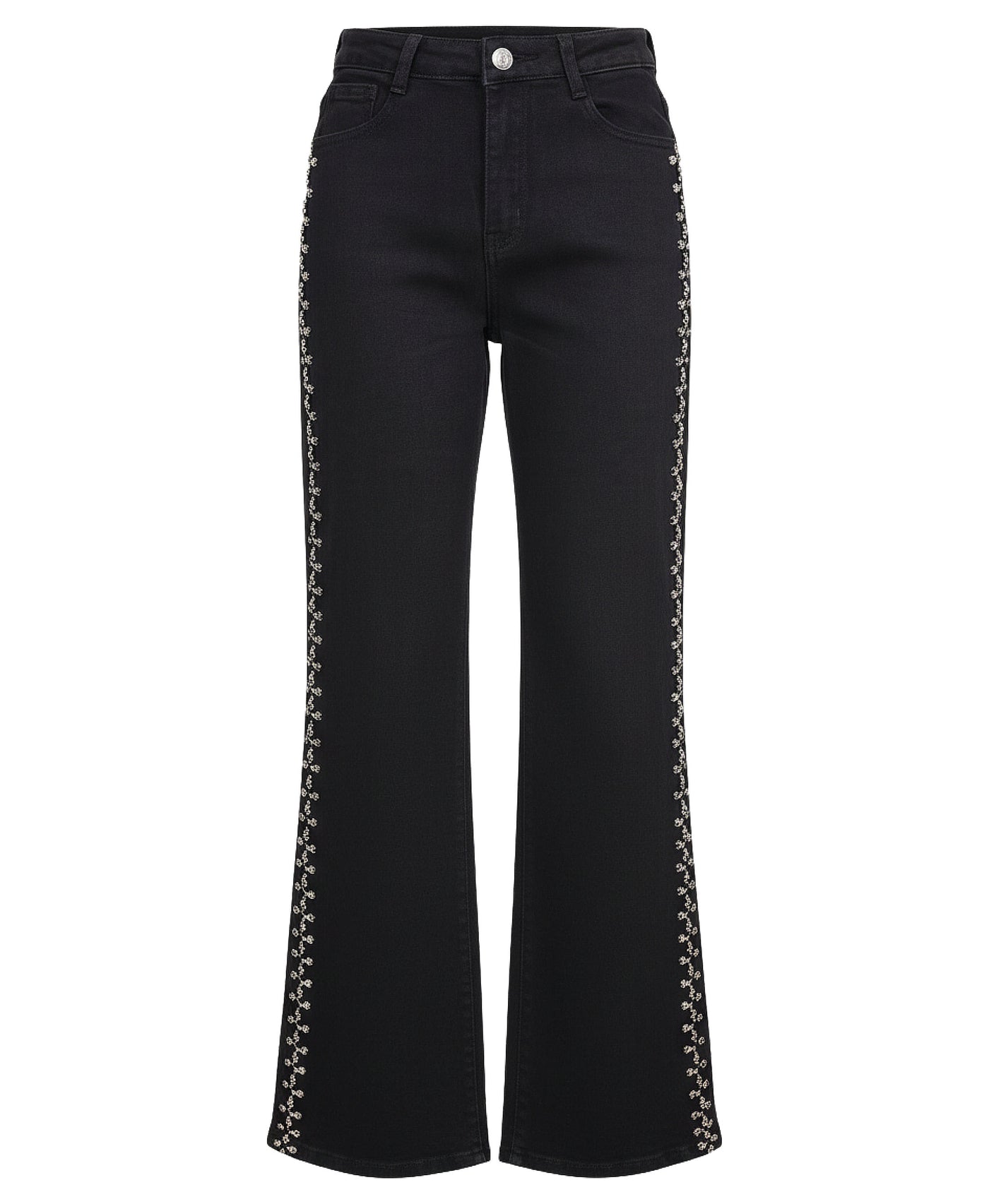 Jeans w/ Jewel & Rhinestone Trim view 1