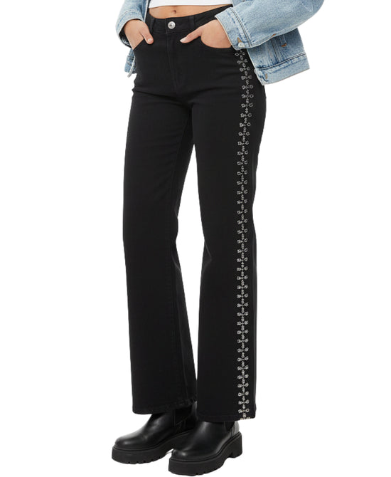 Jeans w/ Jewel & Rhinestone Trim view 