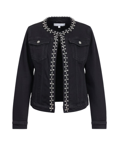 Denim Jacket w/ Jewel & Rhinestone Trim image 1