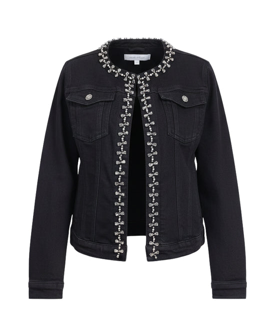 Denim Jacket w/ Jewel & Rhinestone Trim view 