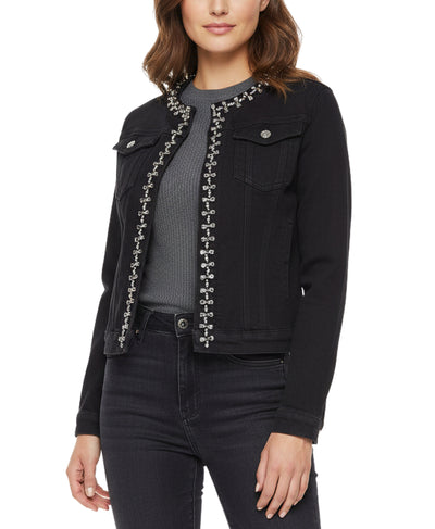 Denim Jacket w/ Jewel & Rhinestone Trim image 2
