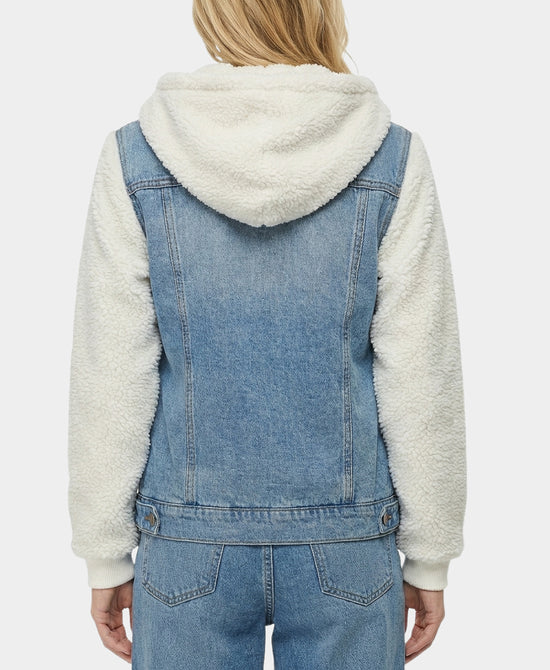 Denim & Sherpa Jacket w/ Hood view 