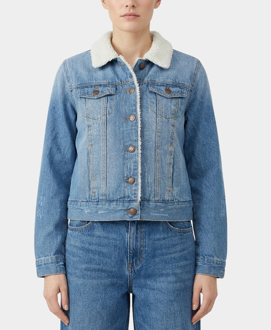 Denim Jacket w/ Sherpa Trim view 