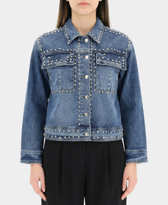 Denim Jacket w/ Rhinestones & Studs view 
