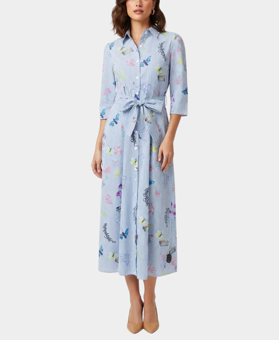 Butterfly & Flower Striped Dress view 1