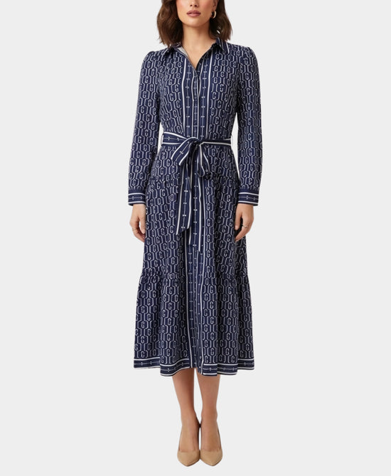 Printed Shirt Dress view 1