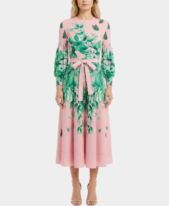 Floral Plisse Micro Pleat Dress view 1