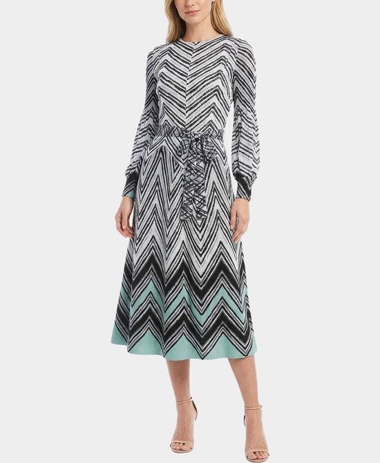 Zig Zag Plisse Micro Pleat Dress view 1