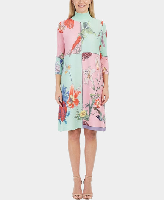 Floral Plisse Micro Pleat Dress view 1