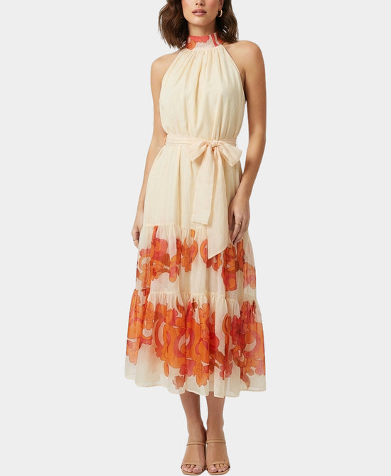Floral Tiered Halter Maxi Dress view 1