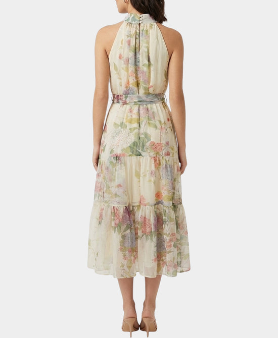 Floral Tiered Halter Maxi Dress view 2