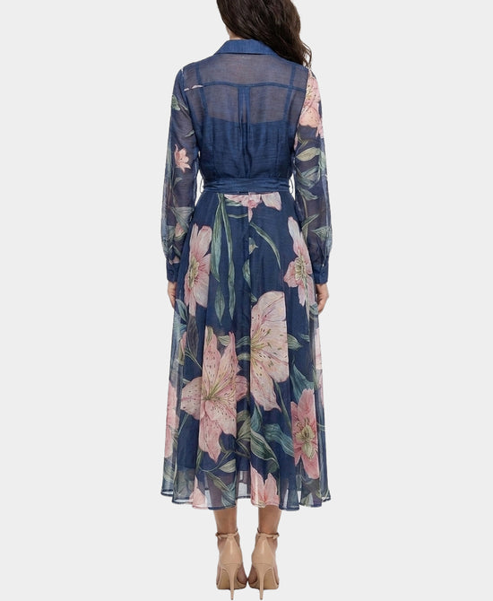 
Print Maxi Dress in NAVY/PINK view 2