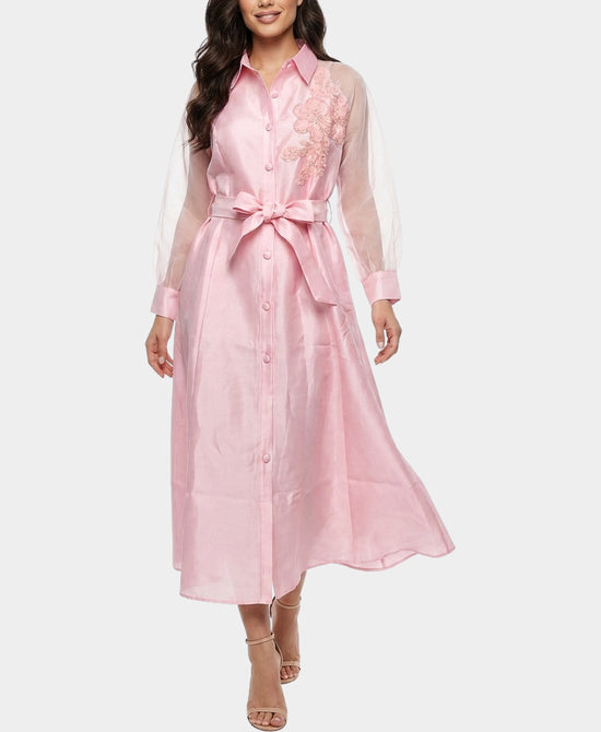 
Maxi Dress w/ Flowers & Sequins in PINK view 1