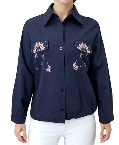 Printed Button Down Top image 1
