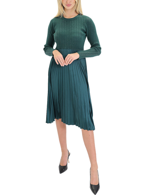 Knit Pleated Midi Dress view 