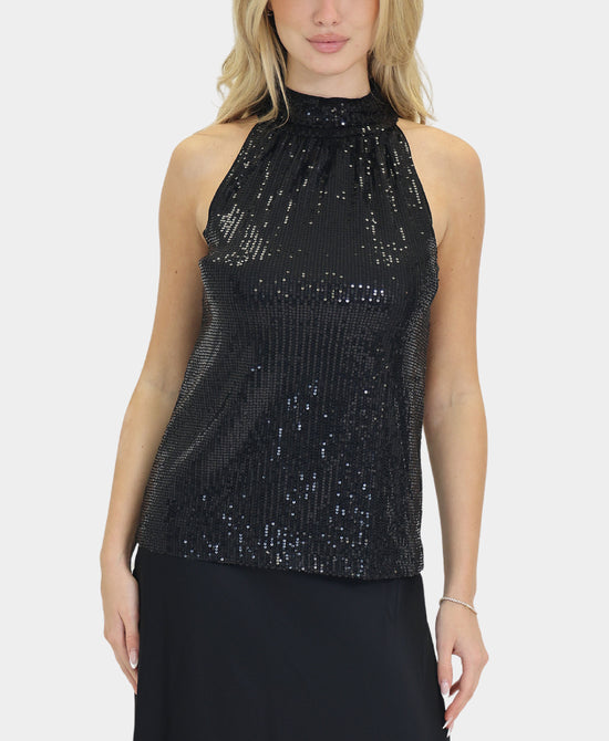 Sequin Halter Top view 