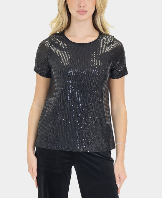 Sequin Short Sleeve Top view 