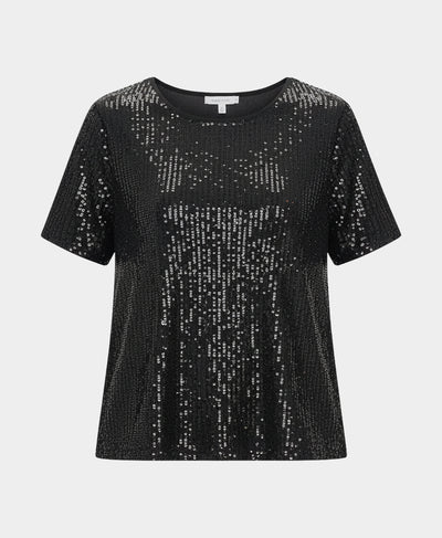 Sequin Short Sleeve Top image 2