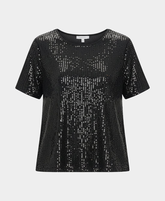 Sequin Short Sleeve Top view 