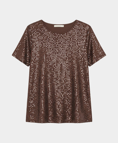 Sequin Short Sleeve Top image 2