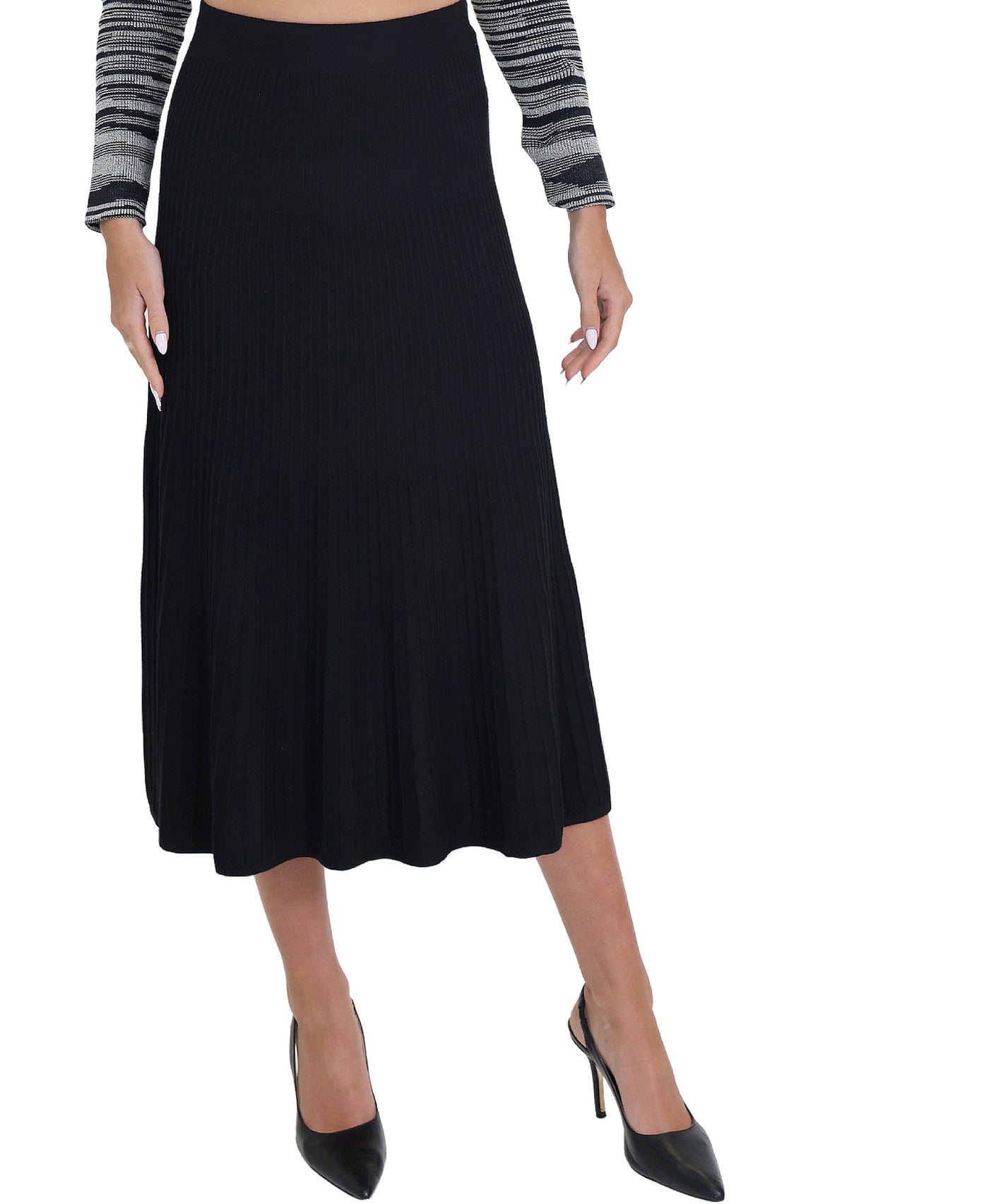 Knit Ribbed Skirt view 1