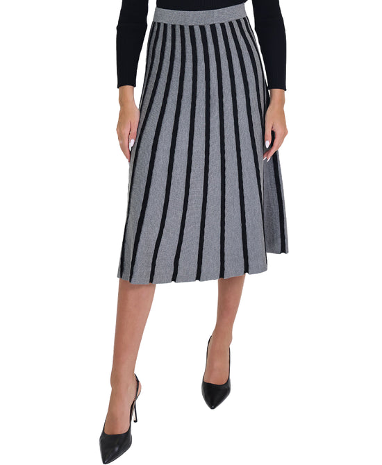 Knit Stripe Midi Skirt view 