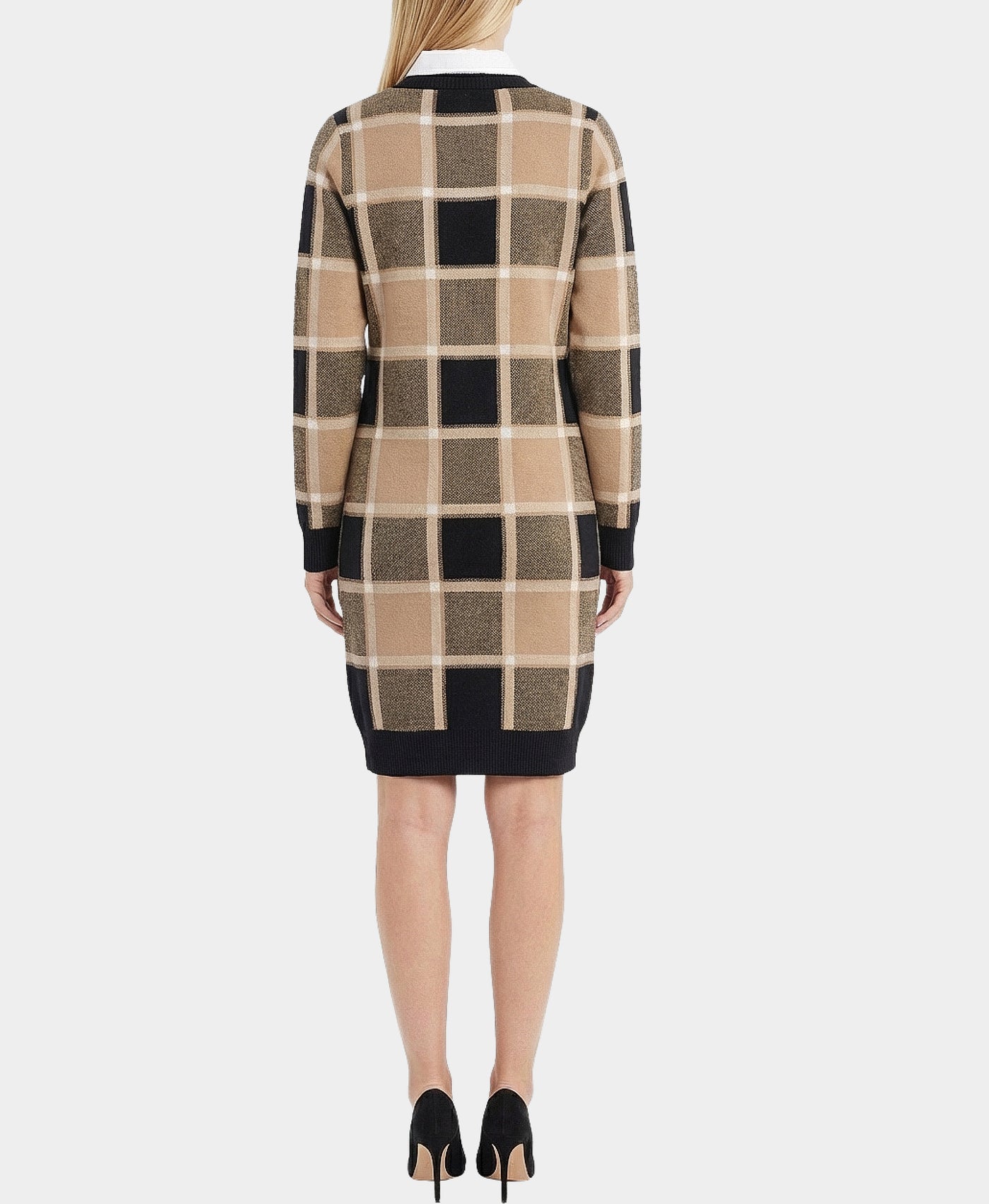 Knit Plaid & Shirt Combo Dress view 2