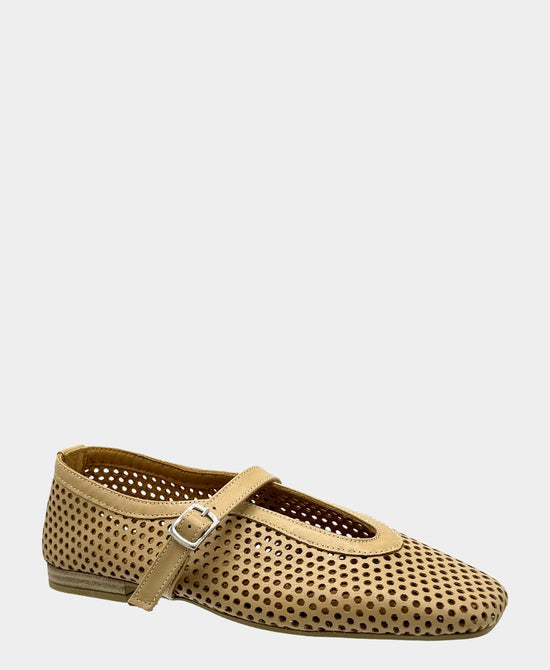 
Leather Mary Jane Ballet Flat in NUDE view 1