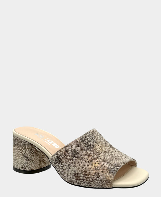 
Leather Printed Heeled Sandal in MULTI view 1