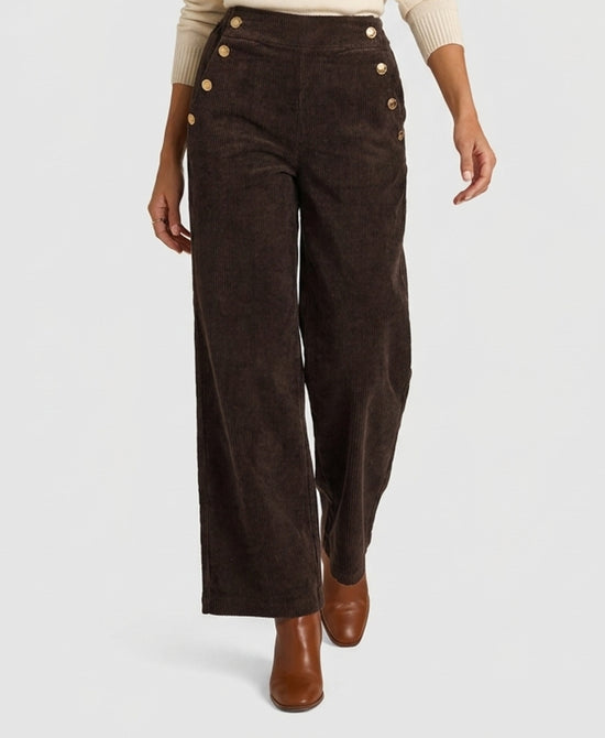 
Corduroy Pants w/ Buttons in BROWN view 1