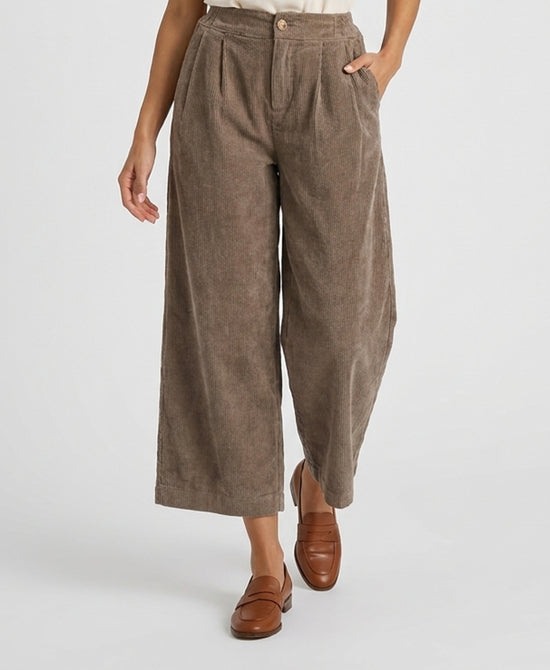 
Pleated Corduroy Pants in TAUPE view 1
